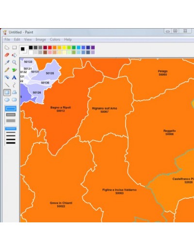Mappa dei comuni e CAP della provincia di...