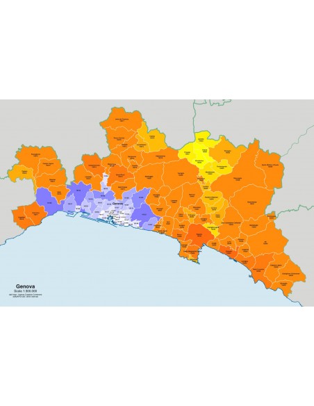 Mappa dei comuni e CAP della provincia di Genova jpg