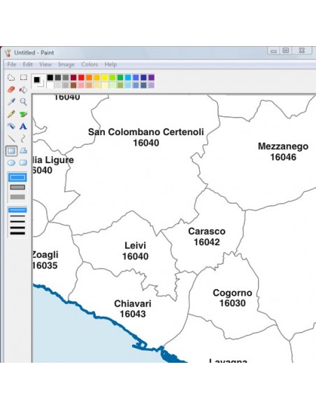 Mappa dei comuni e CAP della provincia di Genova jpg