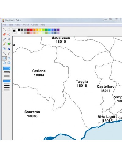 Mappa dei comuni e CAP della provincia di...