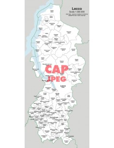 Mappa dei comuni e CAP della provincia di Lecco jpg