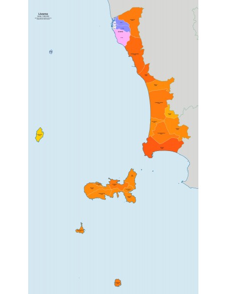 Mappa dei comuni e CAP della provincia di Livorno jpg