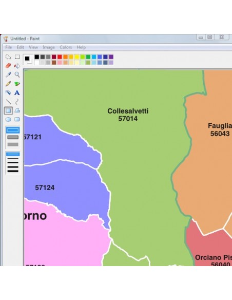 Mappa dei comuni e CAP della provincia di Livorno jpg