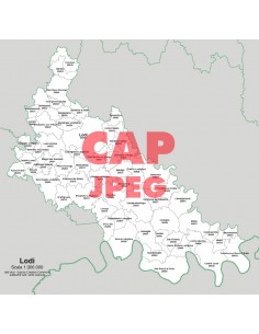 Mappa dei comuni e CAP della provincia di Lodi jpg