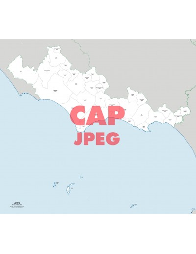 Mappa dei comuni e CAP della provincia di Latina jpg