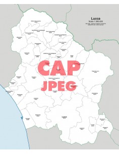 Mappa dei comuni e CAP della provincia di Lucca jpg