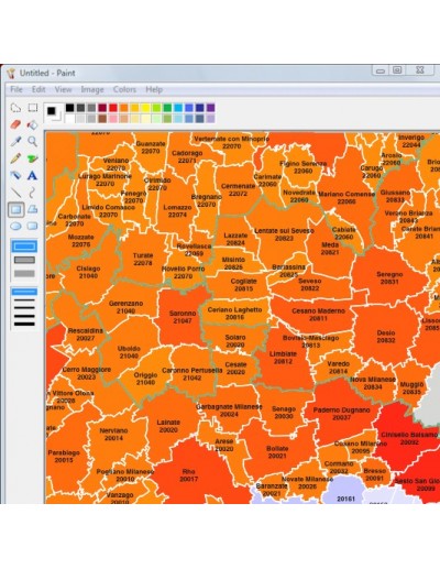 Mappa dei comuni e CAP della provincia di Monza...