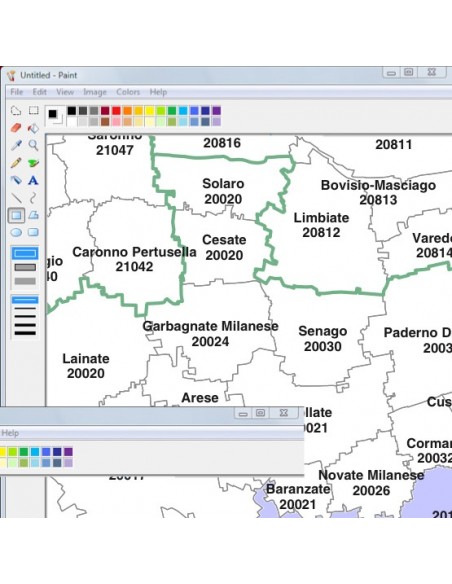 Mappa dei comuni e CAP della provincia di Monza e Brianza jpg