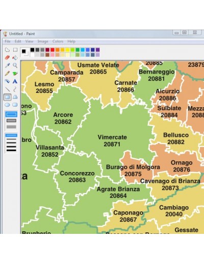 Mappa dei comuni e CAP della provincia di Monza...