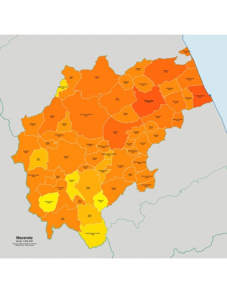 Mappa dei comuni e CAP della provincia di Macerata jpg