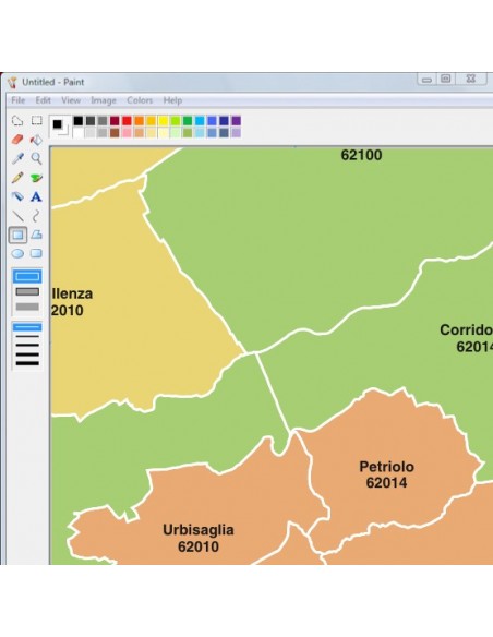 Mappa dei comuni e CAP della provincia di Macerata jpg