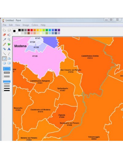 Mappa dei comuni e CAP della provincia di...