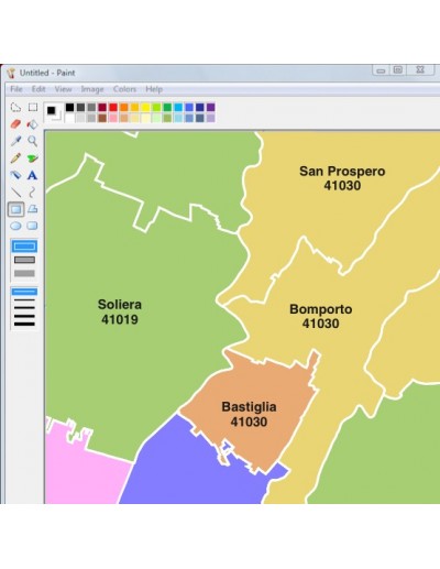 Mappa dei comuni e CAP della provincia di...
