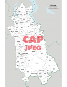 Mappa dei comuni e CAP della provincia di Novara jpg
