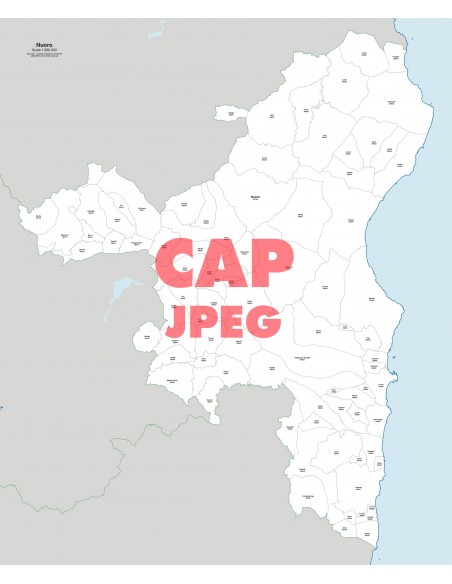 Mappa dei comuni e CAP della provincia di Nuoro jpg