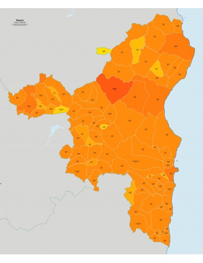 Mappa dei comuni e CAP della provincia di Nuoro...