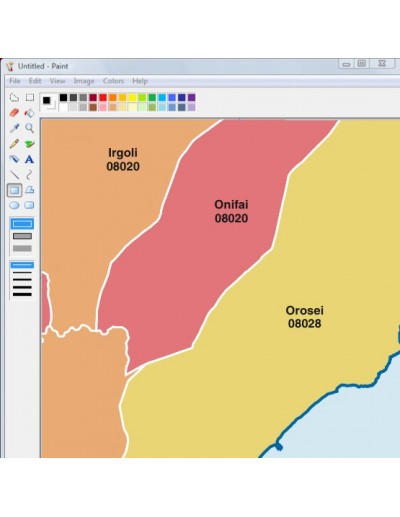 Mappa dei comuni e CAP della provincia di Nuoro...
