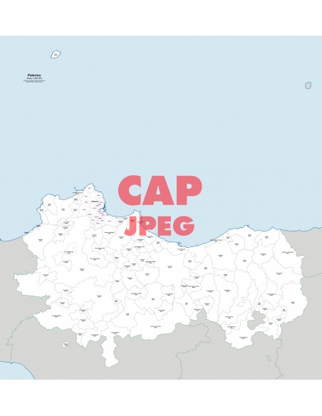 Mappa dei comuni e CAP della provincia di Palermo jpg