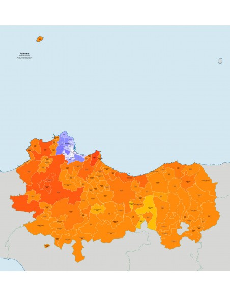 Mappa dei comuni e CAP della provincia di Palermo jpg