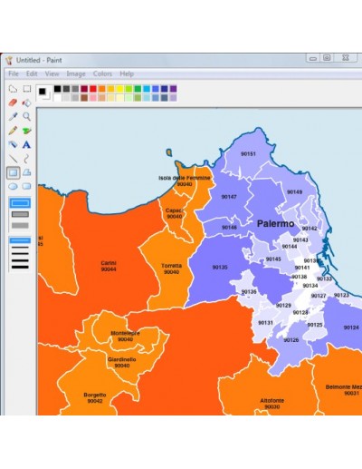 Mappa dei comuni e CAP della provincia di...