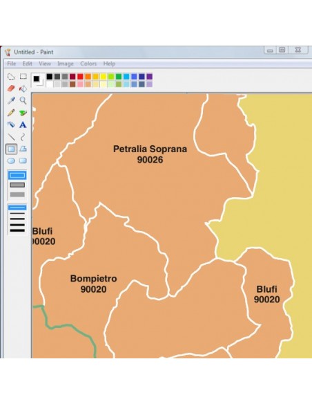 Mappa dei comuni e CAP della provincia di Palermo jpg