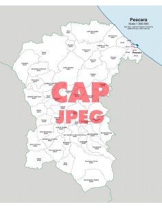 Mappa dei comuni e CAP della provincia di Pescara jpg