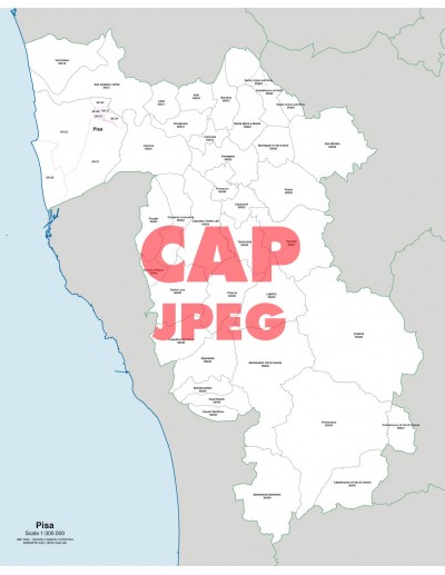 Mappa dei comuni e CAP della provincia di Pisa jpg