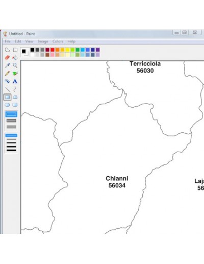 Mappa dei comuni e CAP della provincia di Pisa jpg