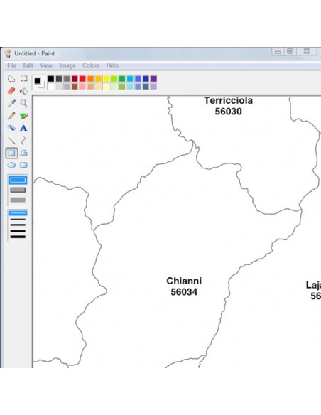 Mappa dei comuni e CAP della provincia di Pisa jpg
