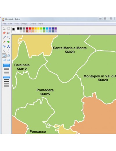 Mappa dei comuni e CAP della provincia di Pisa jpg