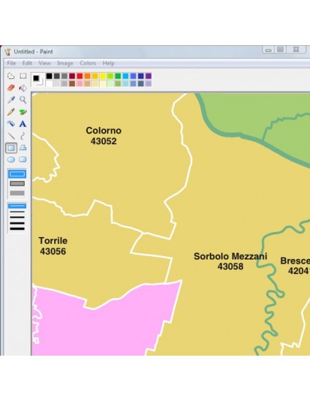 Mappa dei comuni e CAP della provincia di Parma jpg