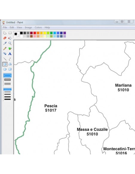 Mappa dei comuni e CAP della provincia di Pistoia jpg