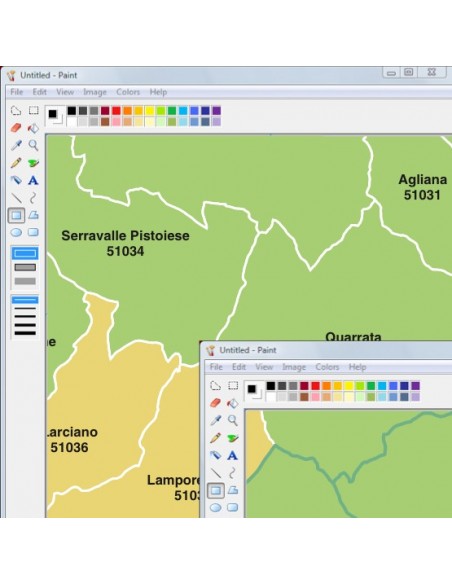 Mappa dei comuni e CAP della provincia di Pistoia jpg