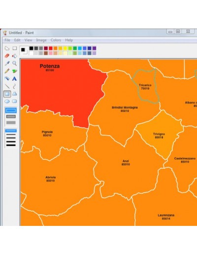 Mappa dei comuni e CAP della provincia di...