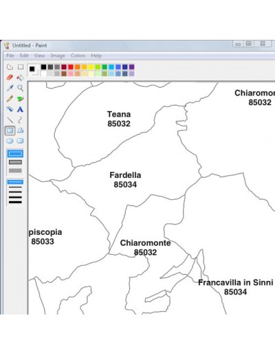 Mappa dei comuni e CAP della provincia di...