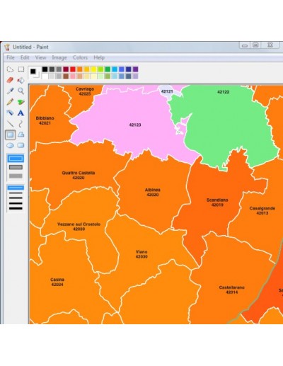 Mappa dei comuni e CAP della provincia di...