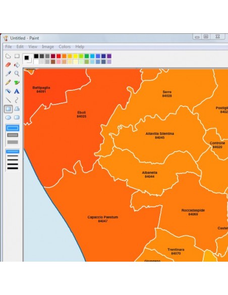 Mappa dei comuni e CAP della provincia di Salerno jpg