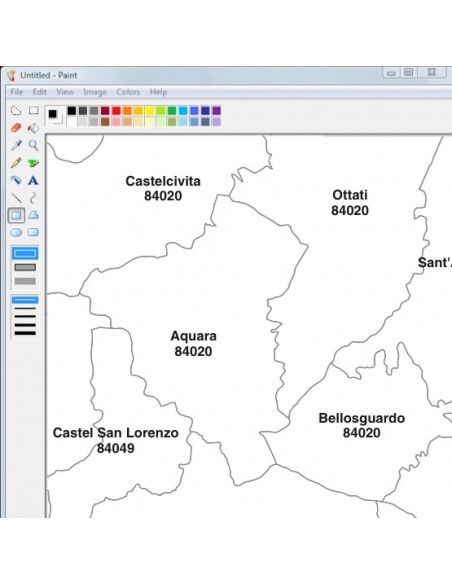 Mappa dei comuni e CAP della provincia di Salerno jpg