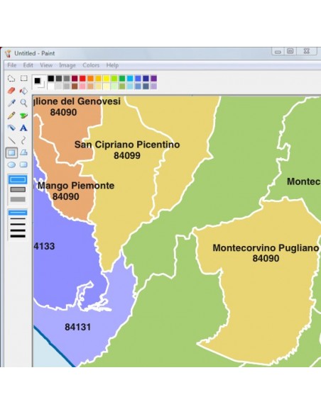 Mappa dei comuni e CAP della provincia di Salerno jpg
