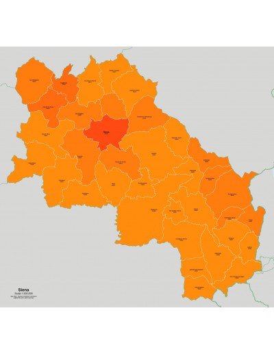Mappa dei comuni e CAP della provincia di Siena...