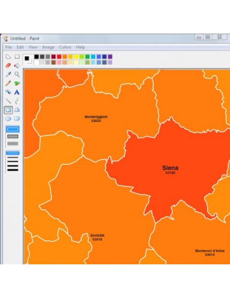 Mappa dei comuni e CAP della provincia di Siena jpg