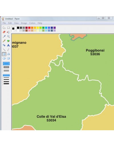 Mappa dei comuni e CAP della provincia di Siena...