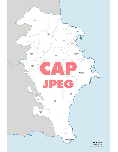 Mappa dei comuni e CAP della provincia di Siracusa jpg
