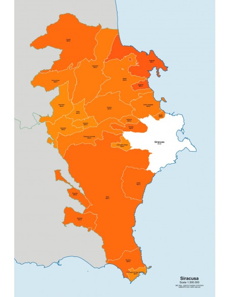 Mappa dei comuni e CAP della provincia di Siracusa jpg