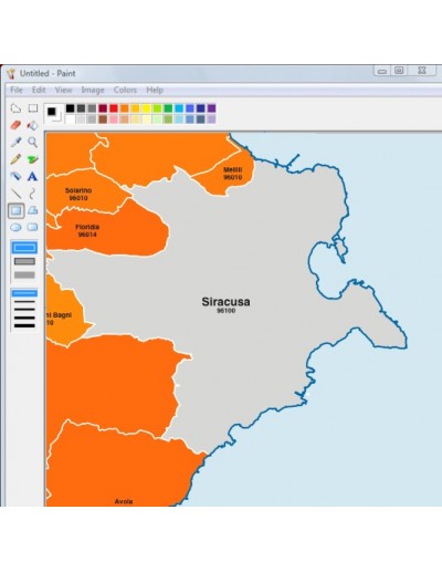 Mappa dei comuni e CAP della provincia di...