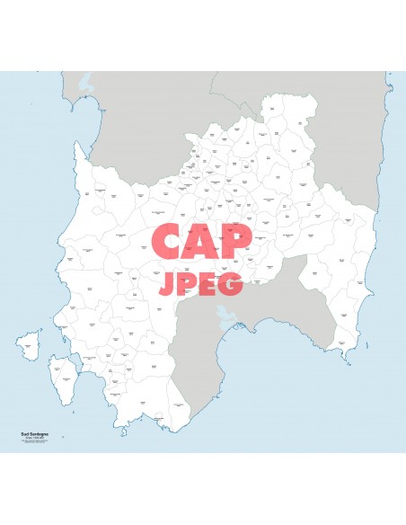 Mappa dei comuni e CAP della provincia Sud Sardegna jpg