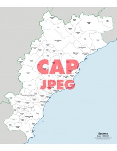 Mappa dei comuni e CAP della provincia di Savona jpg