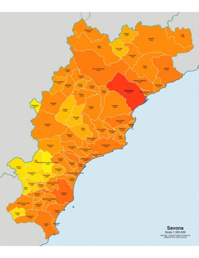Mappa dei comuni e CAP della provincia di...