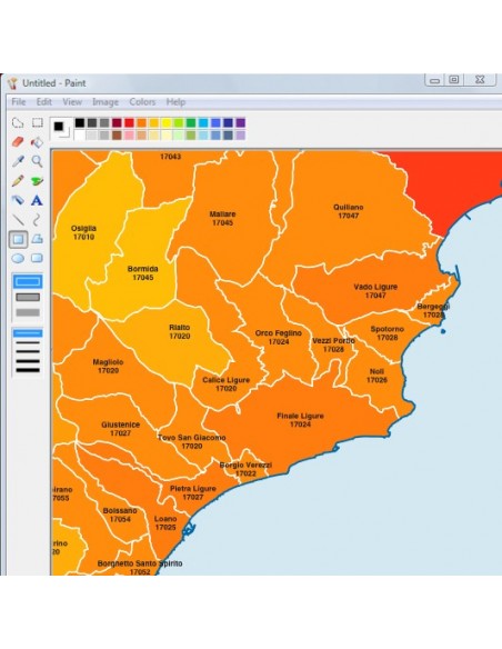 Mappa dei comuni e CAP della provincia di Savona jpg