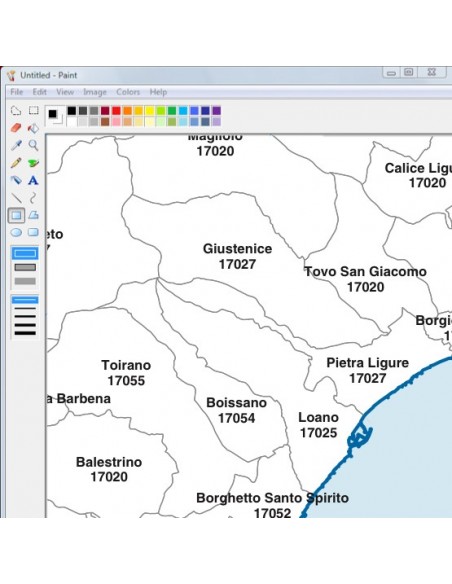 Mappa dei comuni e CAP della provincia di Savona jpg